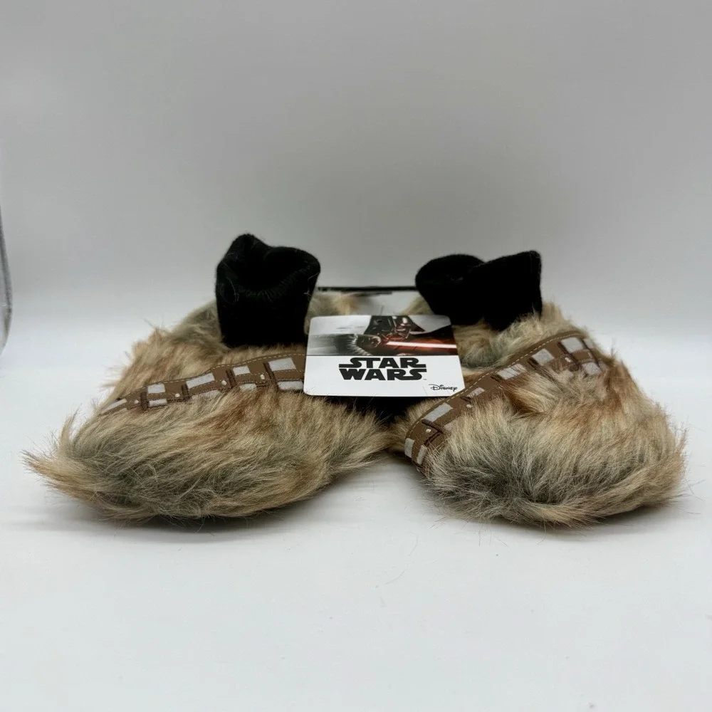 Disney Star Wars‎ Slippers Chewbacca Faux Fur KIDS Size Large 9-10 STF6514ASW